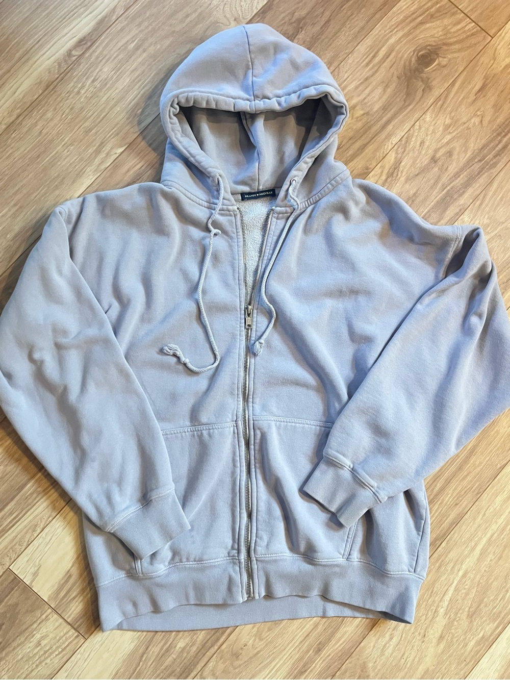 Brandy Melville oversized light blue zip up hoodie